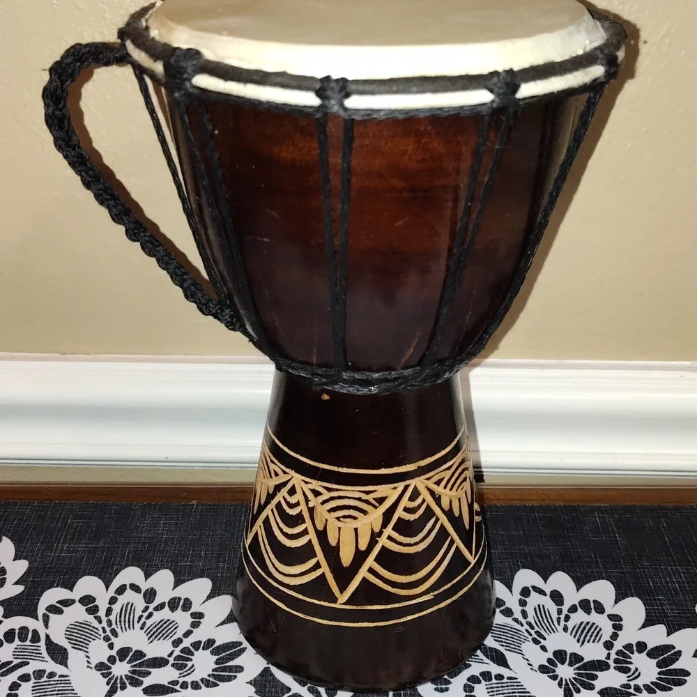 Handcrafted Brown Djembe Drum - Picture 3 of 6